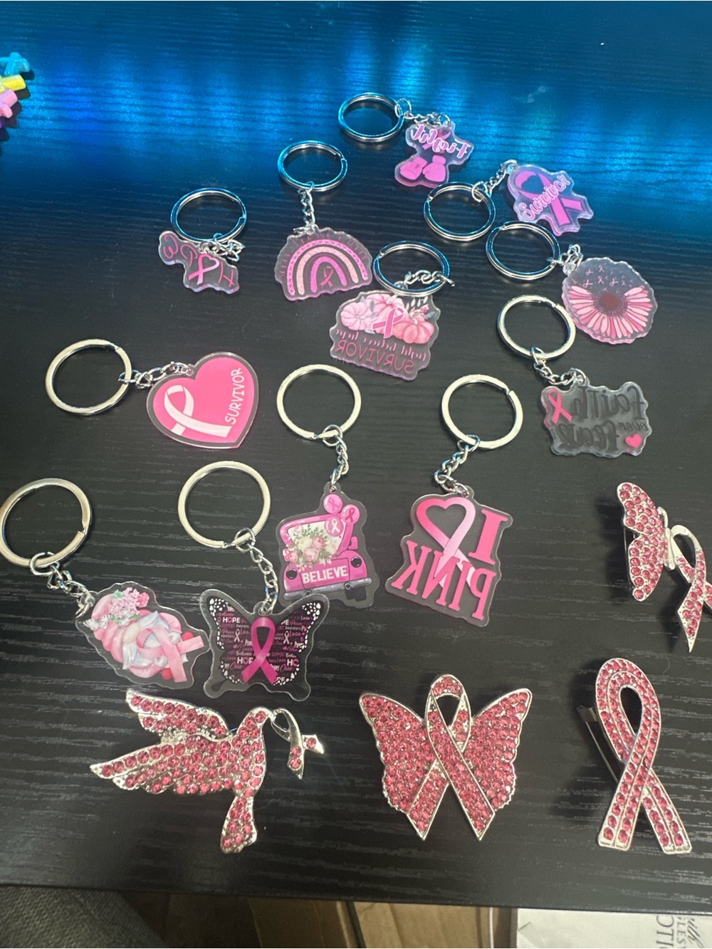 Pink Breast Cancer Awareness Keychain Collection